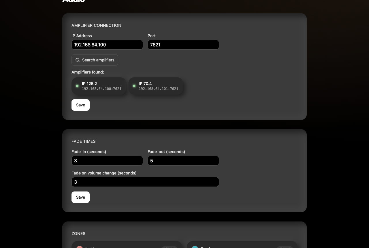 Amplifier connection with discovery