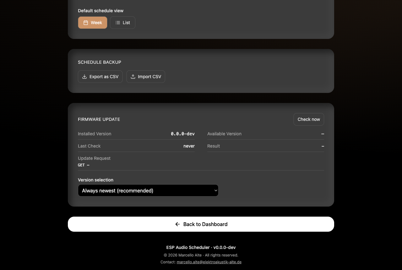 Firmware update with version selection